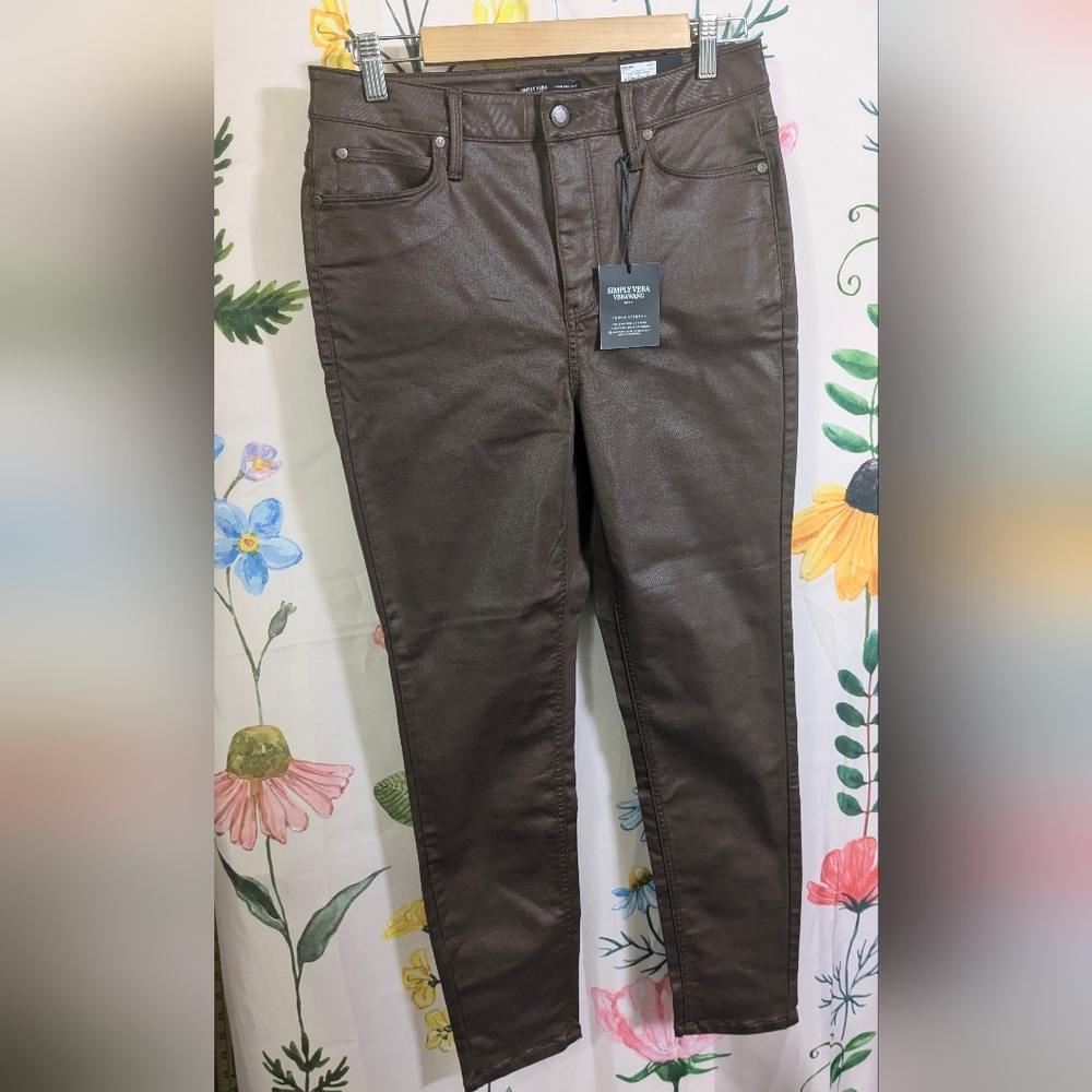 NWT Simply Vera Vera Wang Brown Skinny Pants